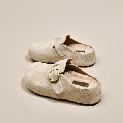 Damen Clogs Bequem Kuschelig Schnallenverschluss Modern