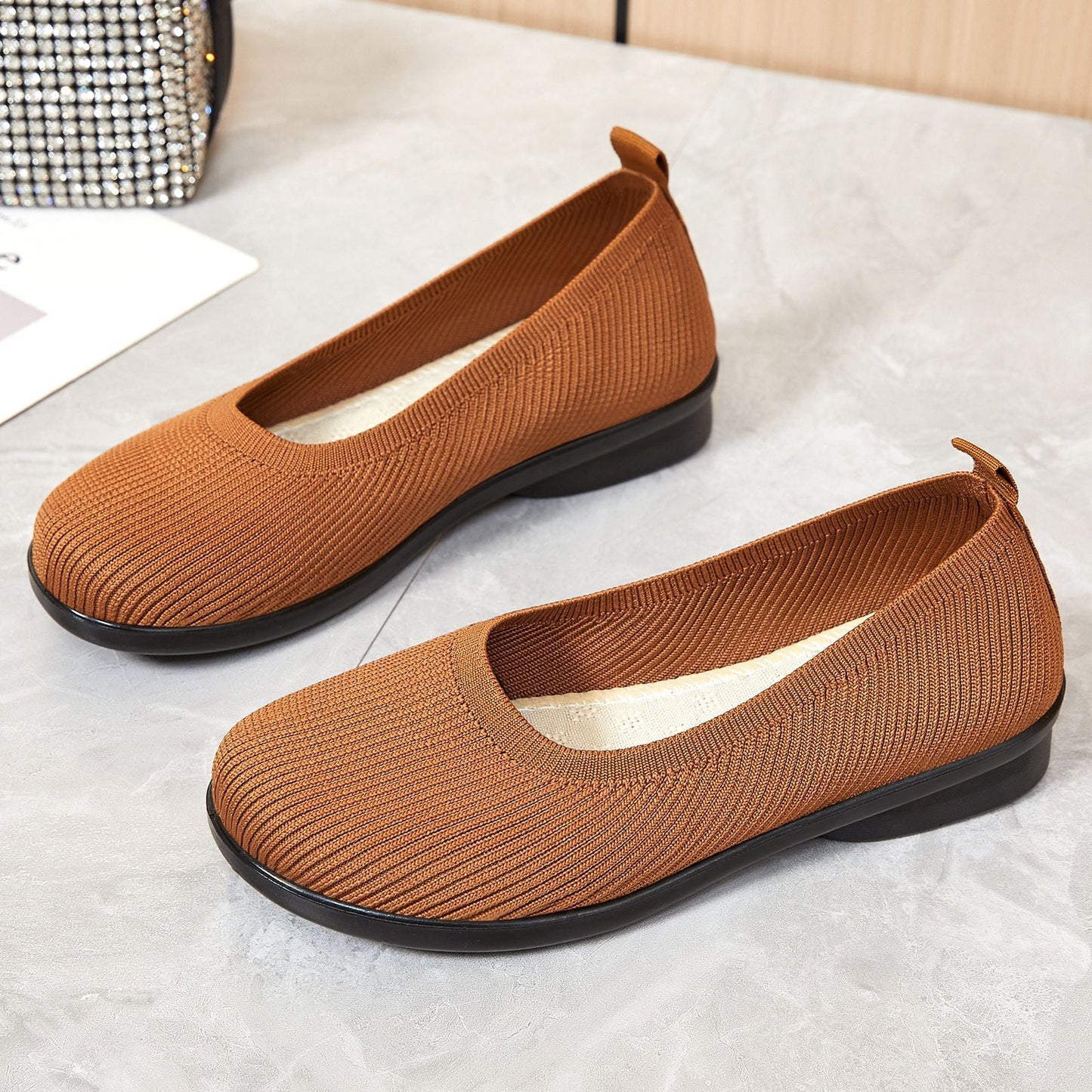 Damen Ballerinas atmungsaktiv Komfort Schuhe Heidi Mode