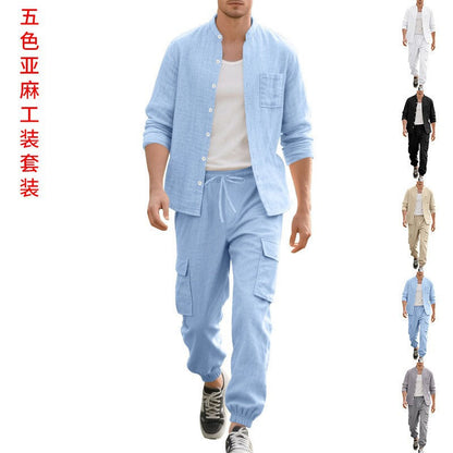 Herren Casual-Hose-Hemd-Set Bequem Lässig - BerlinGlamour