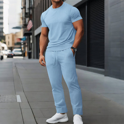 Herren Trainingsset Sportlich Modern mit Strukturmuster