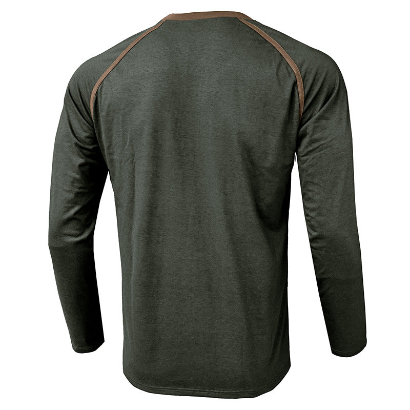Herren Langarmshirt Modern mit Brusttasche Trends