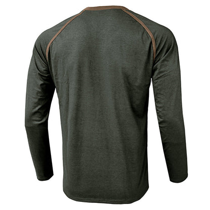 Herren Langarmshirt Modern mit Brusttasche Trends