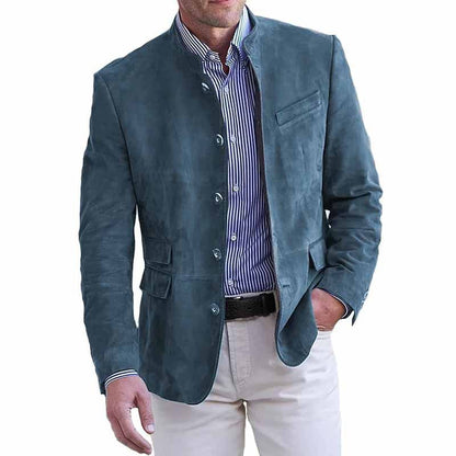 Lederjacke Herren Luxus Wildleder Mit Taschen Schwarz