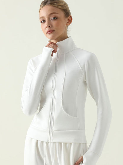 Sportliche Zip-Jacke Stehkragen Damenjacke Wasserdicht