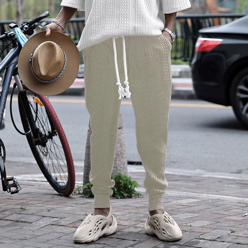 Herren Jogginghose Elastisch Stretch mit Struktur-Oberfläche