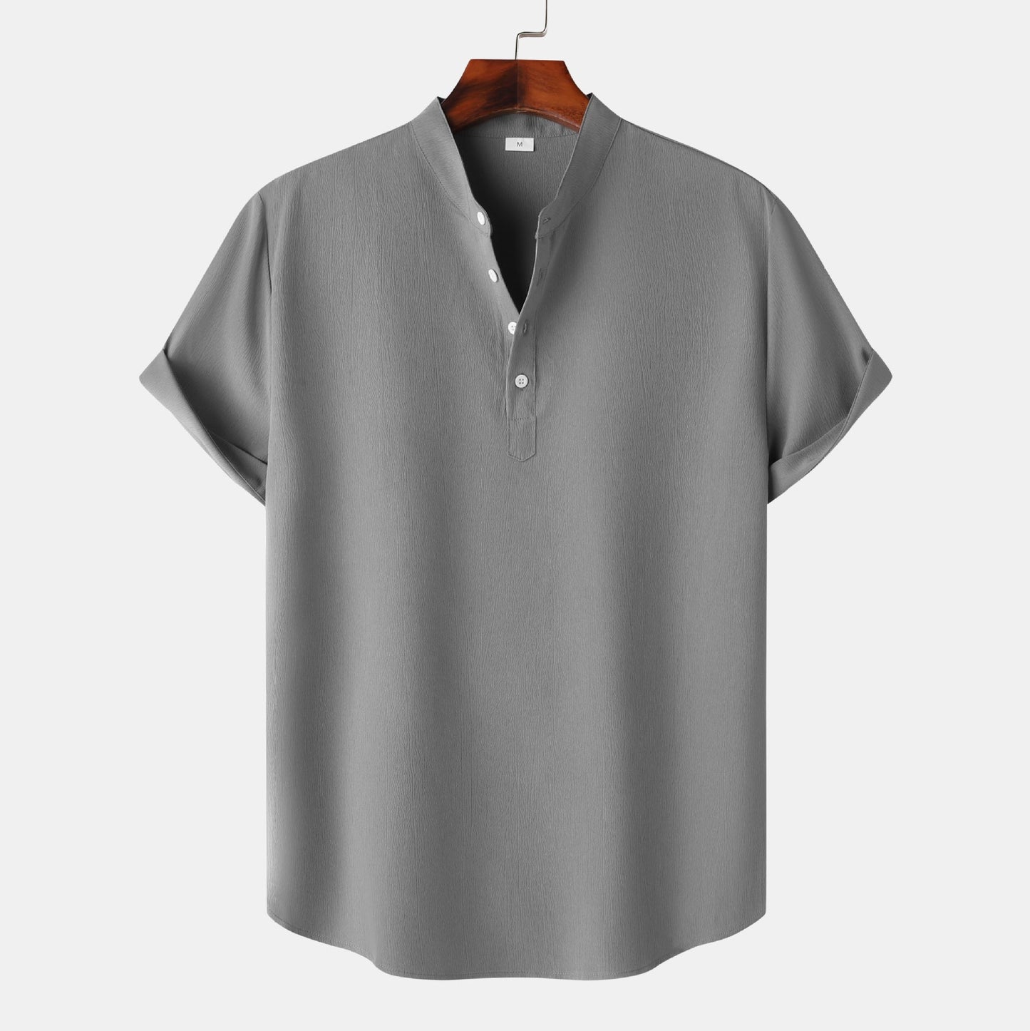 Herren Hemd Kurzarm Modern Henley Design