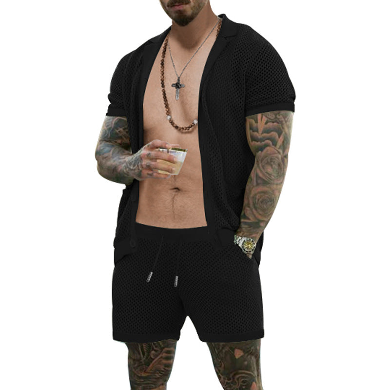 Herren Sportoutfit Sommer Leicht Netzhemd Berlin Style