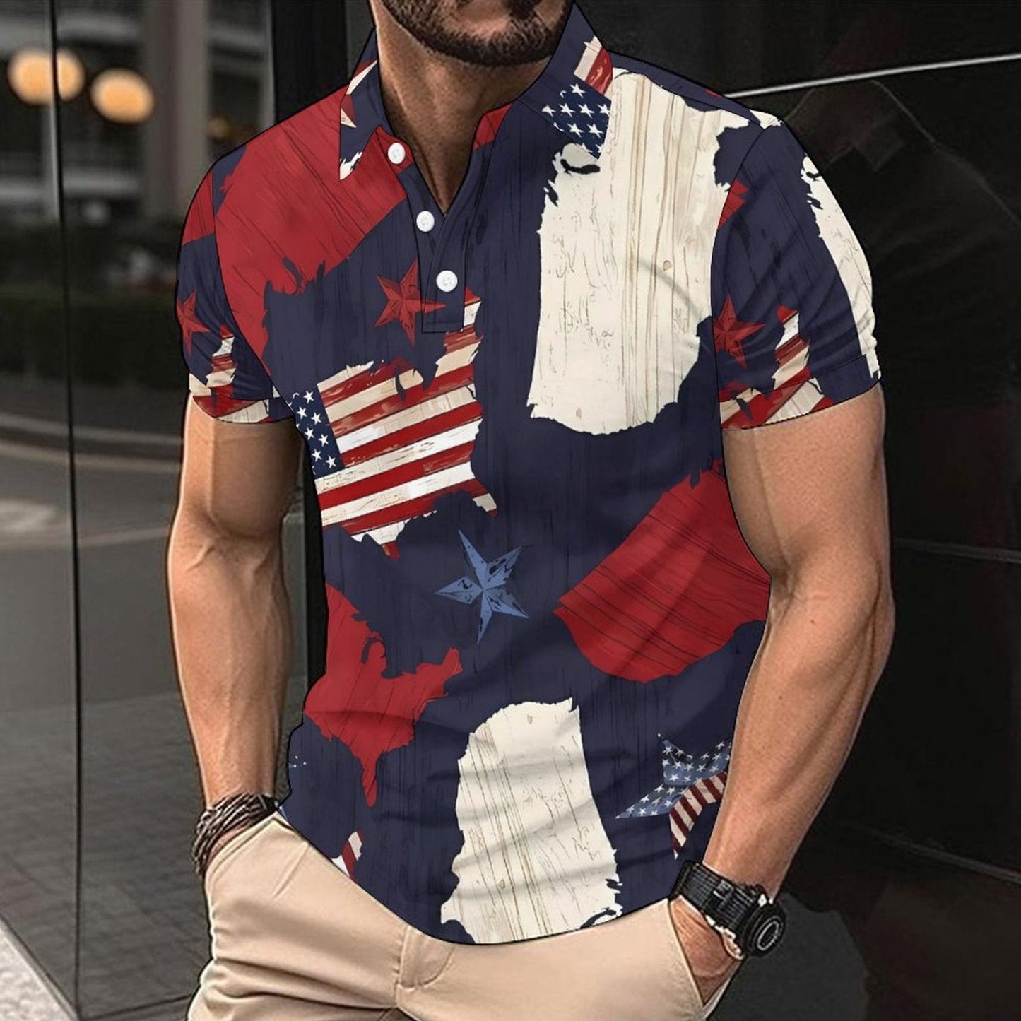 Herren Kurzarmhemd mit Berlin Design Modern