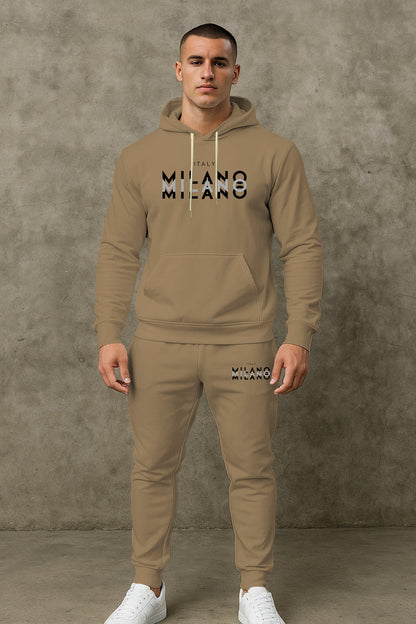 Herren Jogginganzug Sportlich Hoodie Set Grau