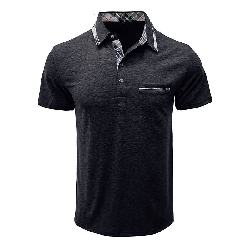 Herren Polohemd Kurzarm Karomuster Modern Berlin Style