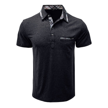 Herren Polohemd Kurzarm Karomuster Modern Berlin Style