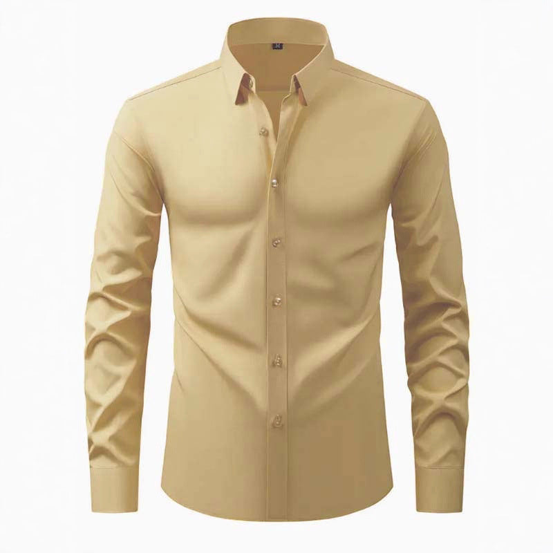 Herren Hemd Langarm Modernes Design Schwarzes Slimfit
