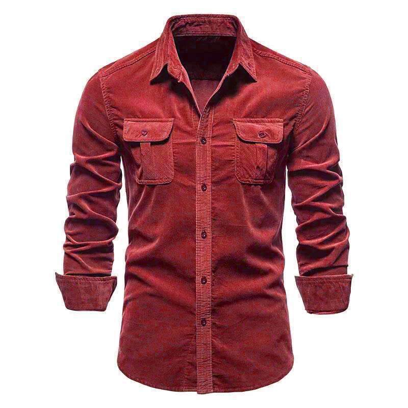 Herren Denim Hemd Modern Schnitt mit Brusttaschen