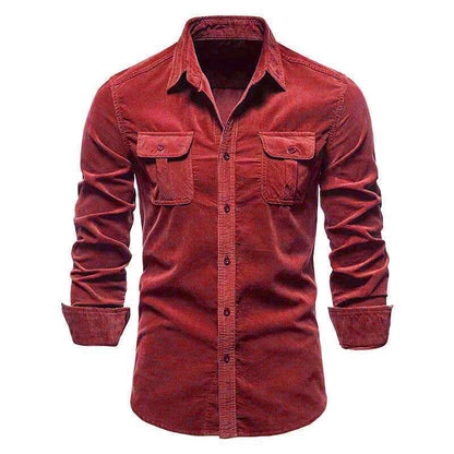 Herren Denim Hemd Modern Schnitt mit Brusttaschen