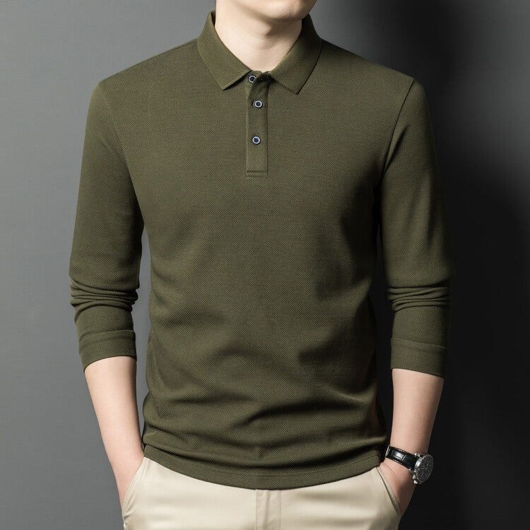 Herren Poloshirt Langarm atmungsaktiv Hochwertig