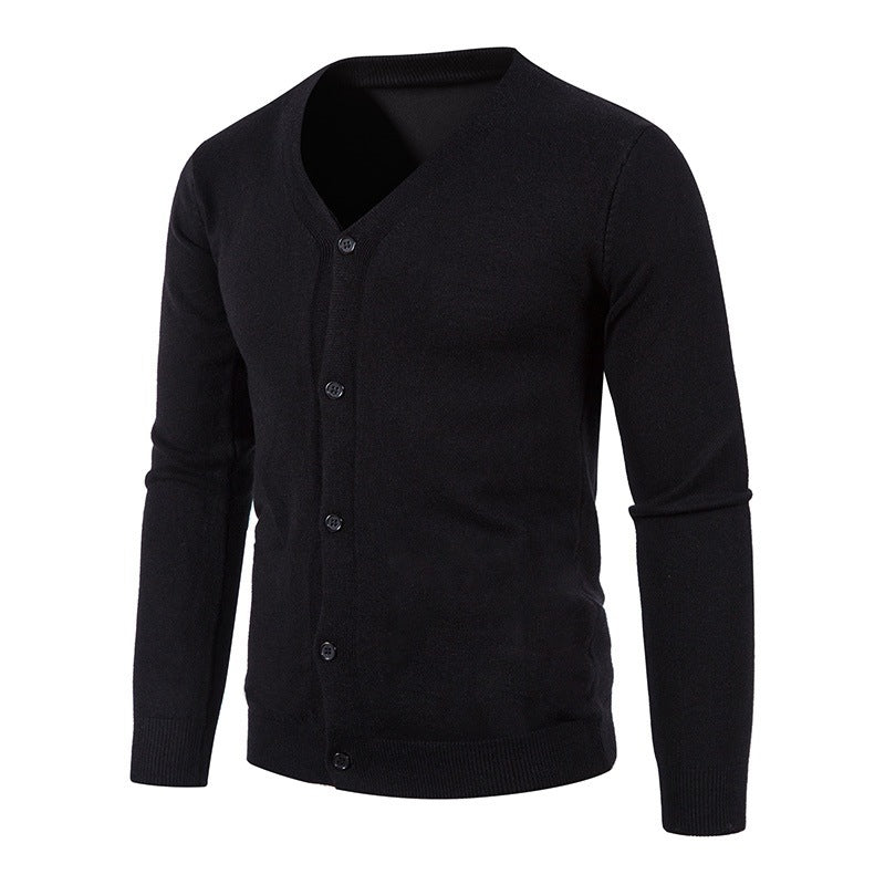 Herren Strickjacke Modern V-Ausschnitt Knopfleiste Elegante