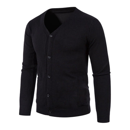 Herren Strickjacke Modern V-Ausschnitt Knopfleiste Elegante