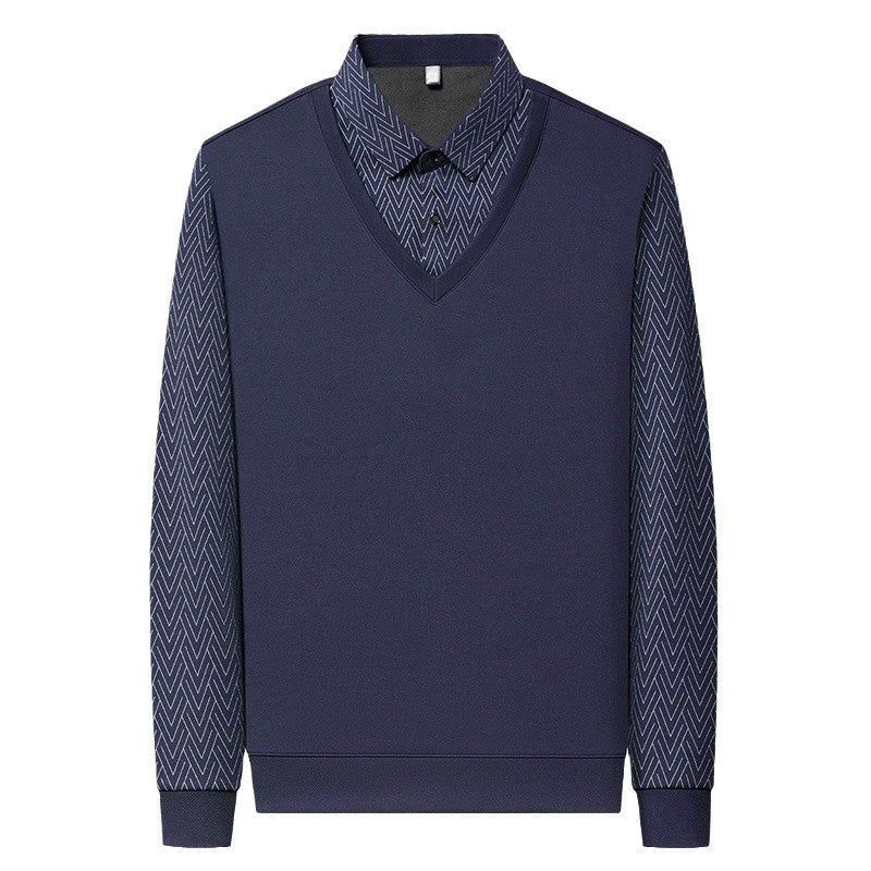 Herren Langarmshirt Modern Strukturiert Feuchtigkeitsregulierend