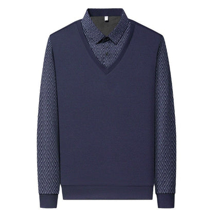 Herren Langarmshirt Modern Strukturiert Feuchtigkeitsregulierend