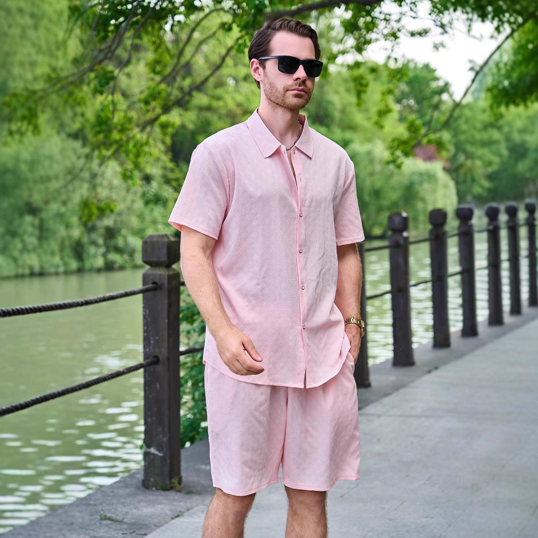 Herren Sommer Set Kurzarmshirt und Shorts Casual