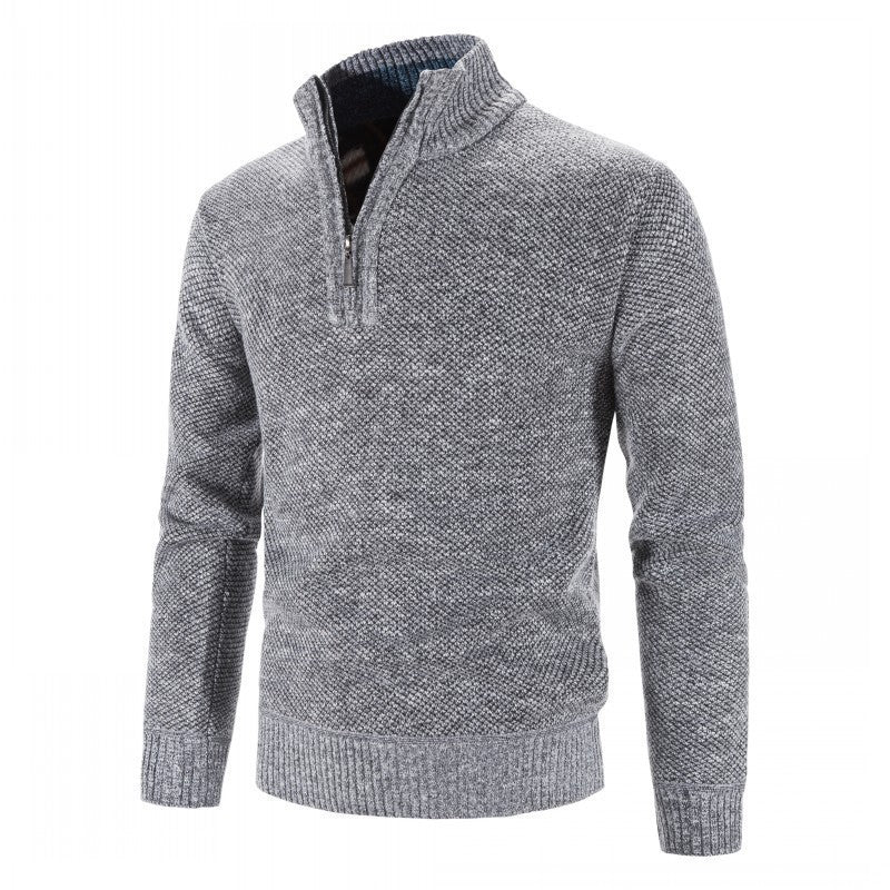 Herren Rollkragenpullover Elegantes Design Halbzipper