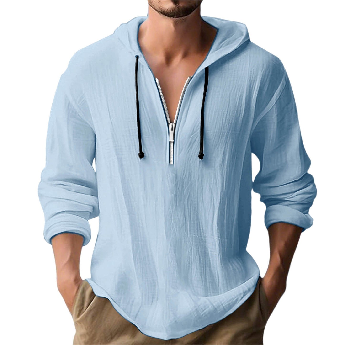 Herren Kapuzenpullover Lässig mit Reißverschluss