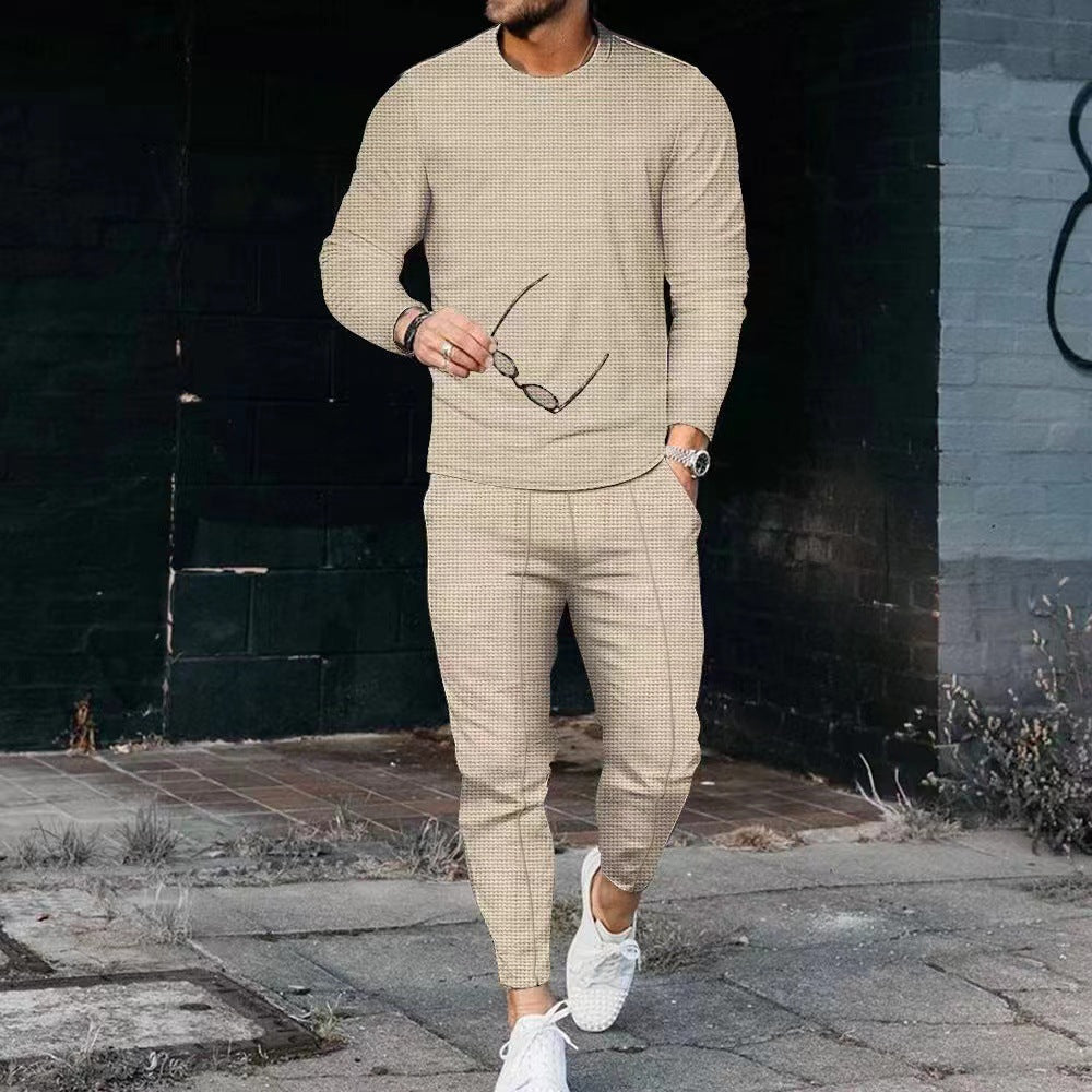 Herren Jogginganzug Sportlich Bequem Grau