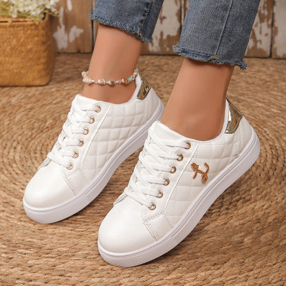 Damen Sneaker Trendy Stepp Optik Mittelhohes Modell