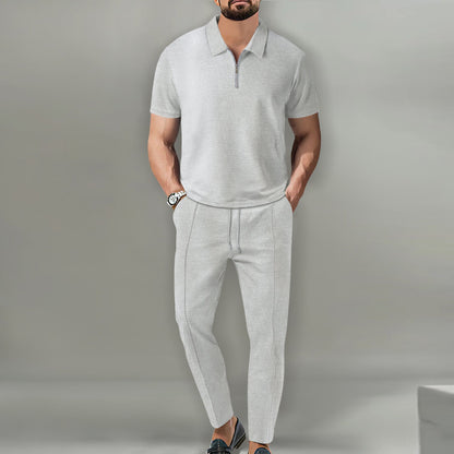 Herren Poloshirt Modern Lässig mit Reißverschluss