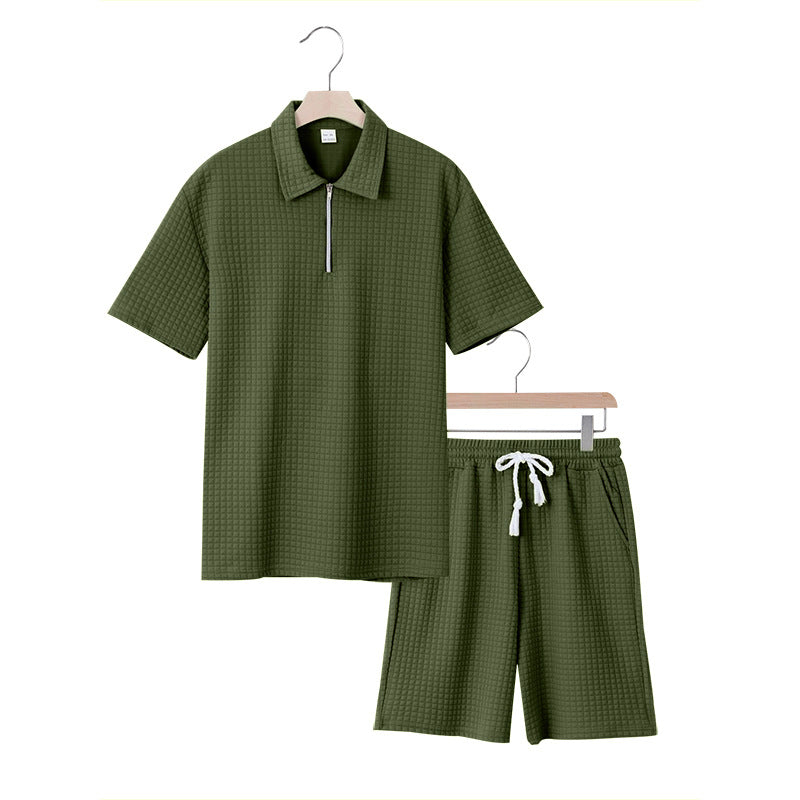 Herren Kurzarm Set Elastisch Modern Strukturiert