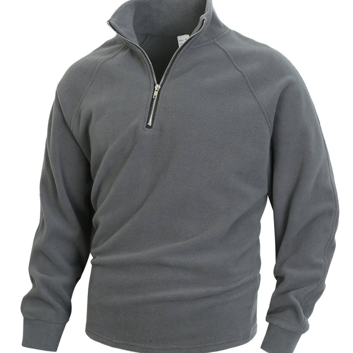Herren Fleece-Pullover Reißverschluss Kragen Hoch Modern