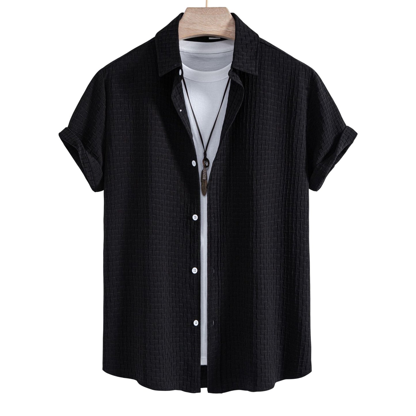Herren Kurzarmhemd Atmungsaktiv Elegant Modern