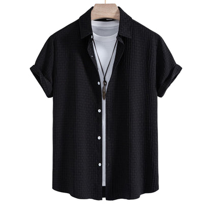Herren Kurzarmhemd Atmungsaktiv Elegant Modern