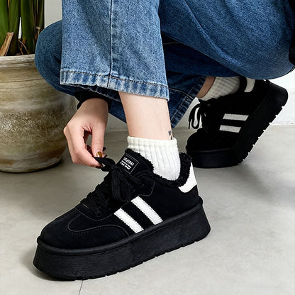 Damen Sneaker Sportlich Flauschig Bequem