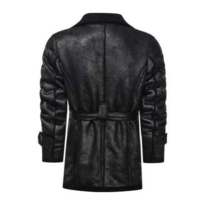 Lederjacke Herren Teddyfutter Warm Winter