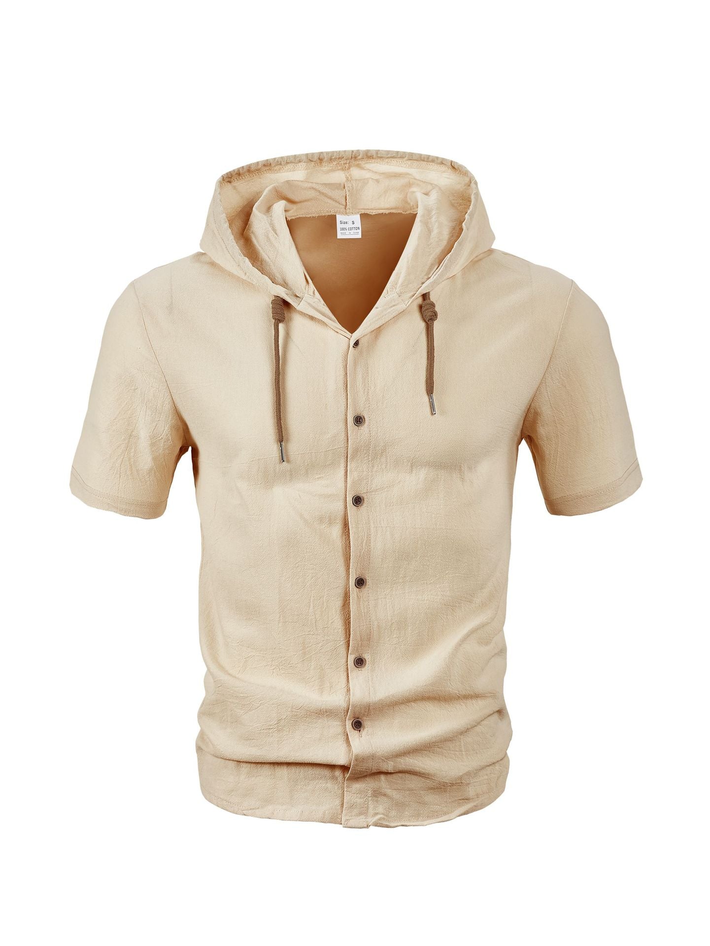 Herren Kapuzenshirt Lässig Leicht Mit Knopfleiste