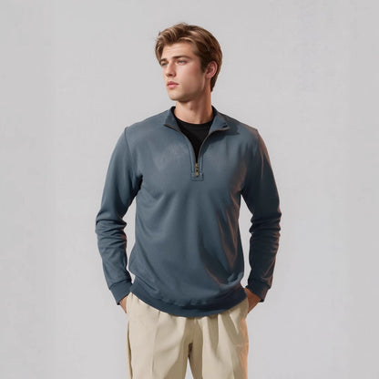 Herren Pullover Sportlich Halbzipper