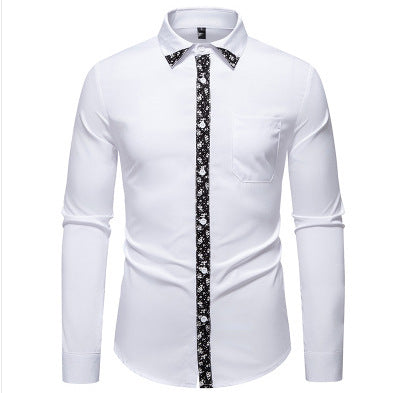 Herren Hemd Langarm Elegantes Blumenmuster Berlin Style