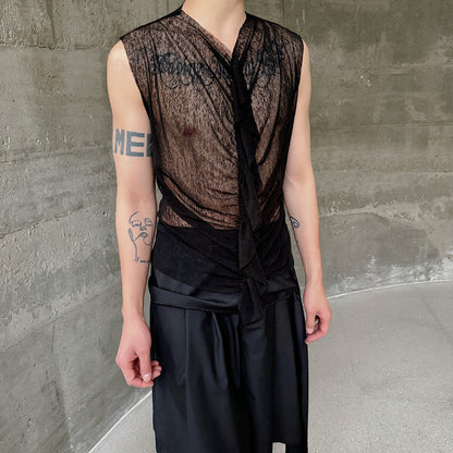 Herren Ärmelloses Oberteil Transparent Modern Minimales Design