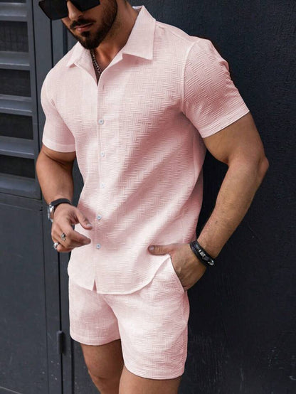 Herren Kurzarm Set Texturiert Modern Berlin Style