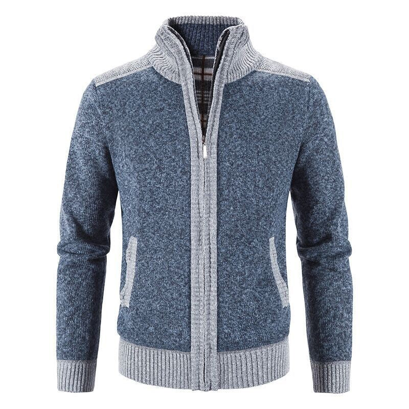Herren Strickjacke Modern Hochgeschlossen Zipper
