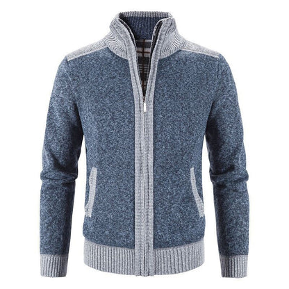 Herren Strickjacke Modern Hochgeschlossen Zipper