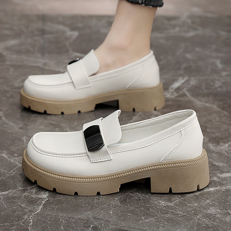 Damen Loafers Elegante Blockabsatz Schuhe Frauen