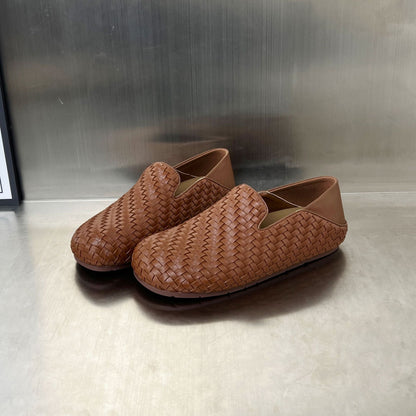 Damen Mokassins Bequem Flechtendesign Modern