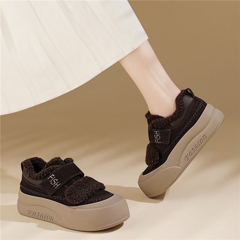 Damen Sneaker Bequem Kuschelig Weite Passform