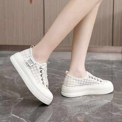 Damen Plateausneaker atmungsaktiv Mesh rutschfest Modern