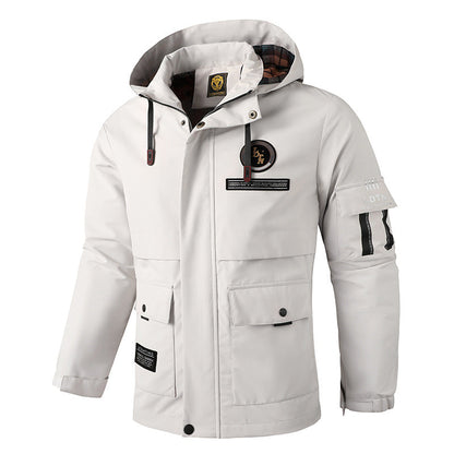 Herren Übergangsjacke Wasserdicht Mit Kapuze und Taschen - BerlinGlamour