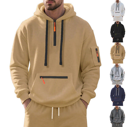 Herren Hoodie Sportlich Funktionale Taschen