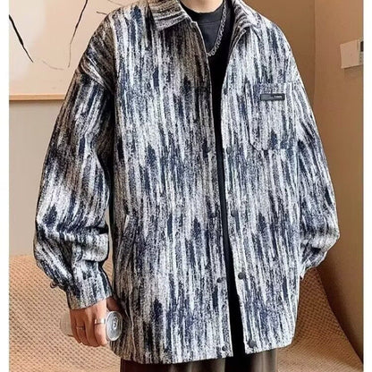 Herren Hemdjacke Modern Strukturiert Trendig