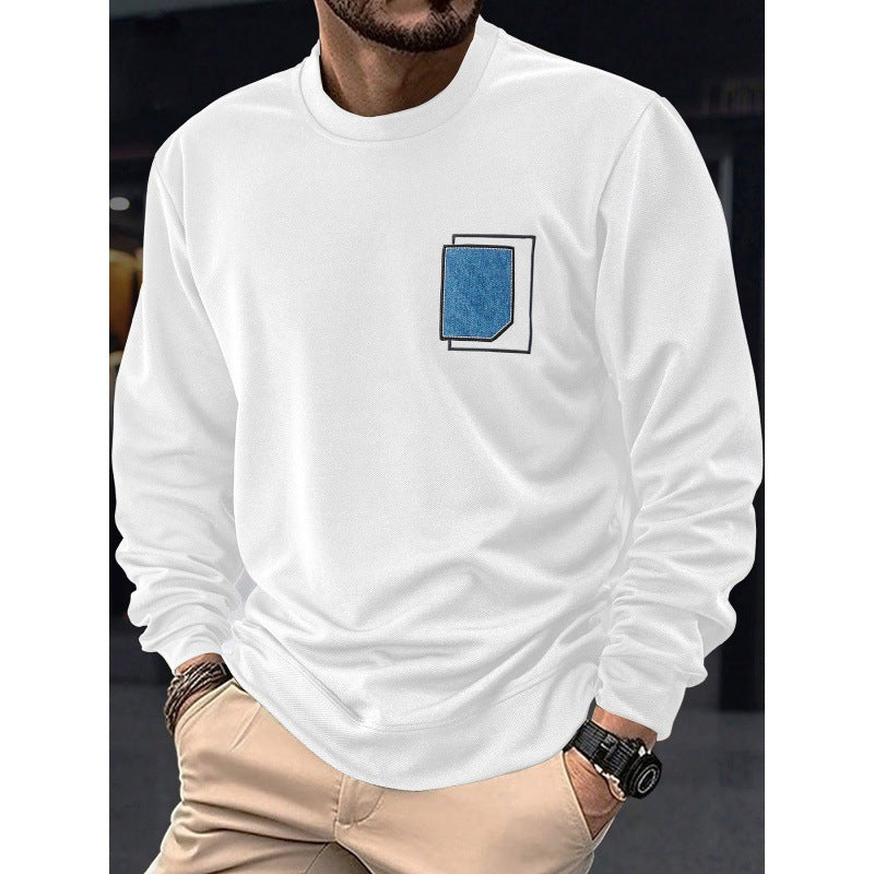 Herren Pullover Lässig Rundhals mit Tasche Modern